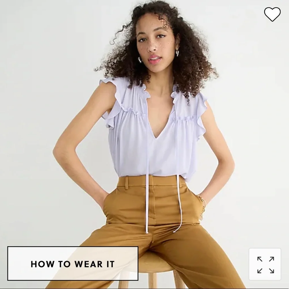 J. Crew Ruffle Tie-Neck Top - Picture 3 of 10
